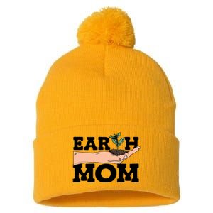 Earth Mom Gardening Plant Earth Day Planting Mother Gift Pom Pom 12in Knit Beanie