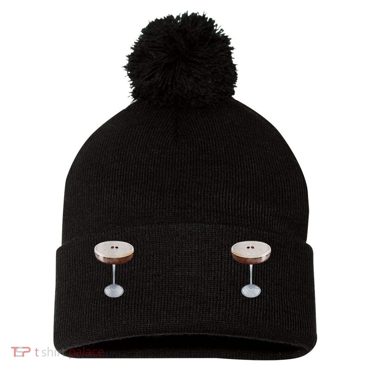Espresso Martini Graphic Pom Pom 12in Knit Beanie