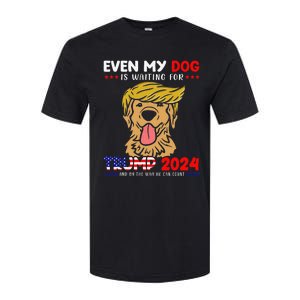 Even My Golden-Retriever Dog Is Waiting For Trump 2024 Tee Softstyle CVC T-Shirt