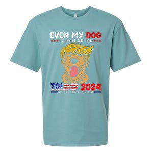 Even My Golden-Retriever Dog Is Waiting For Trump 2024 Tee Sueded Cloud Jersey T-Shirt