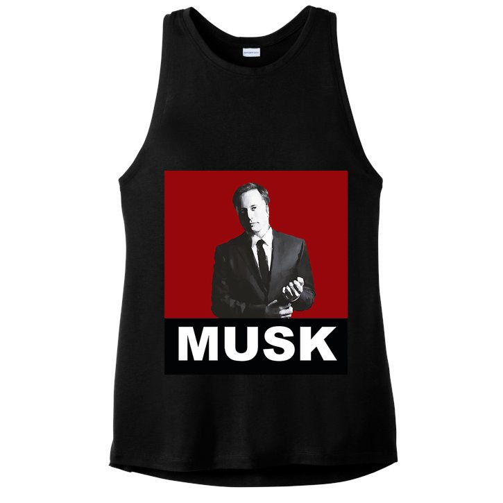 Elon Musk Gift Ladies PosiCharge Tri-Blend Wicking Tank