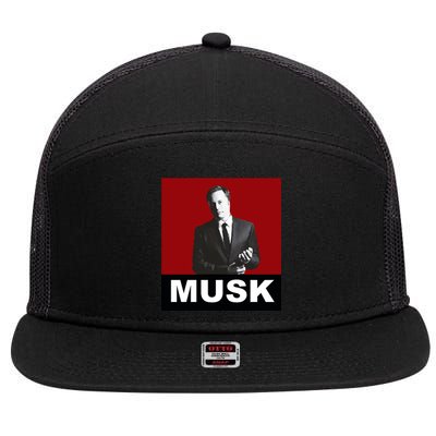 Elon Musk Gift 7 Panel Mesh Trucker Snapback Hat