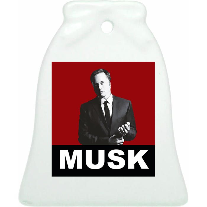 Elon Musk Gift Ceramic Bell Ornament