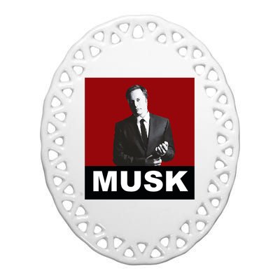 Elon Musk Gift Ceramic Oval Ornament