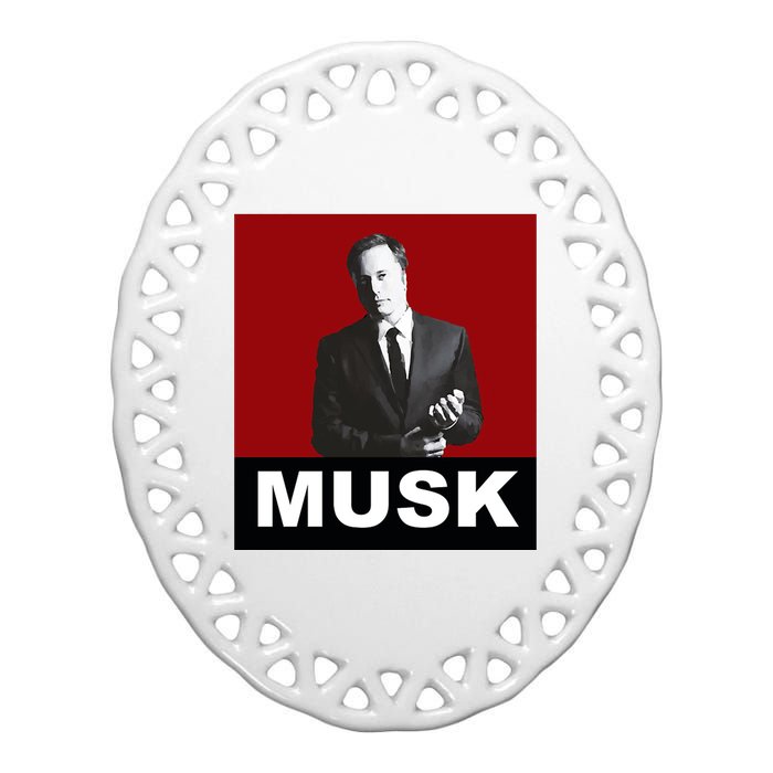 Elon Musk Gift Ceramic Oval Ornament