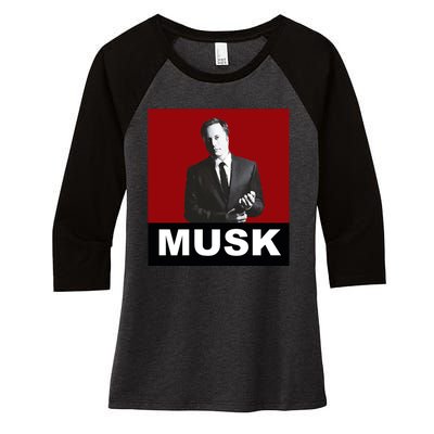 Elon Musk Gift Women's Tri-Blend 3/4-Sleeve Raglan Shirt