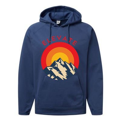 Elevate Mountains Gift Performance Fleece Hoodie