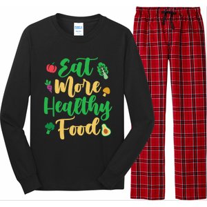 Eat More Healthy Food For Vegan Vegetable Vegetarian Gift Long Sleeve Pajama Set