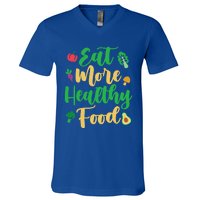 Eat More Healthy Food For Vegan Vegetable Vegetarian Gift V-Neck T-Shirt