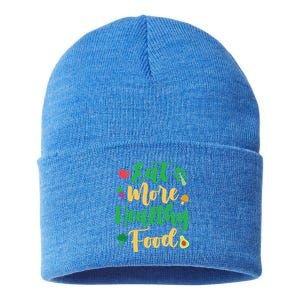 Eat More Healthy Food For Vegan Vegetable Vegetarian Gift Sustainable Knit Beanie