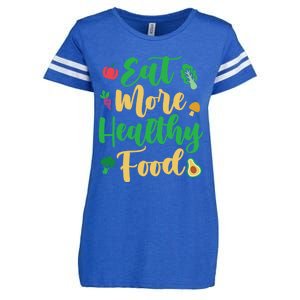 Eat More Healthy Food For Vegan Vegetable Vegetarian Gift Enza Ladies Jersey Football T-Shirt