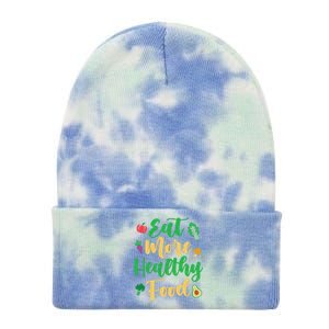 Eat More Healthy Food For Vegan Vegetable Vegetarian Gift Tie Dye 12in Knit Beanie