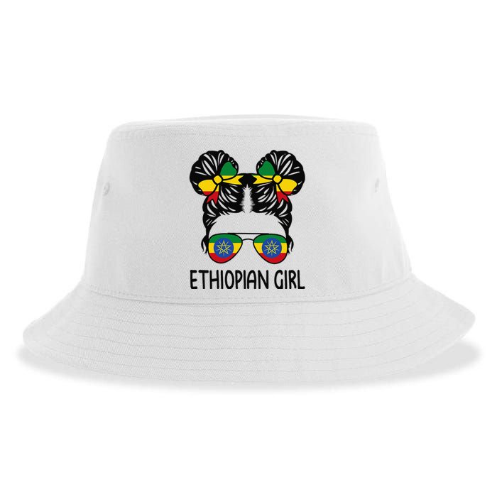 Ethiopian Messy Hair Ethiopia Pride Patriotic Sustainable Bucket Hat