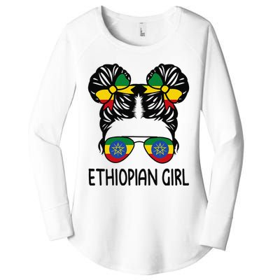 Ethiopian Messy Hair Ethiopia Pride Patriotic Women's Perfect Tri Tunic Long Sleeve Shirt