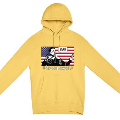 Elon Musk Hi Bob Gofuckyourself Usa Flag Premium Pullover Hoodie