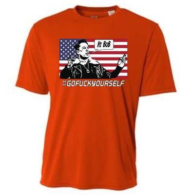 Elon Musk Hi Bob Gofuckyourself Usa Flag Cooling Performance Crew T-Shirt