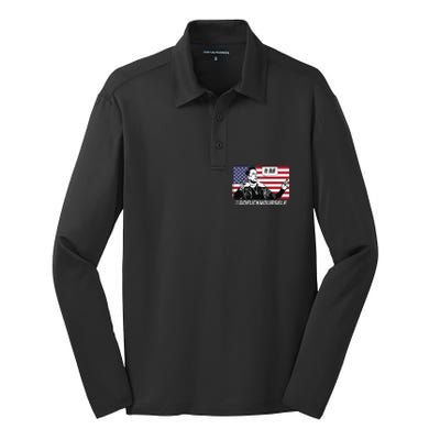 Elon Musk Hi Bob Gofuckyourself Usa Flag Silk Touch Performance Long Sleeve Polo