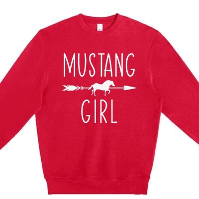 Equestrian Mustang Horses Lover Riding Racing Premium Crewneck Sweatshirt