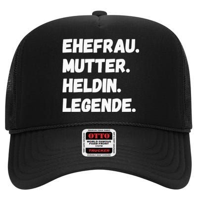 Ehefrau Mutter Heldin Legende High Crown Mesh Back Trucker Hat