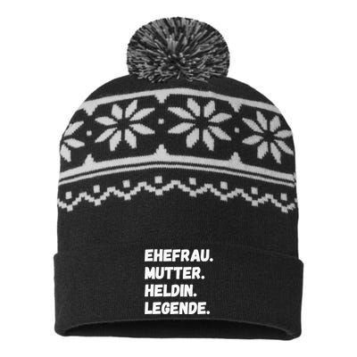 Ehefrau Mutter Heldin Legende USA-Made Snowflake Beanie