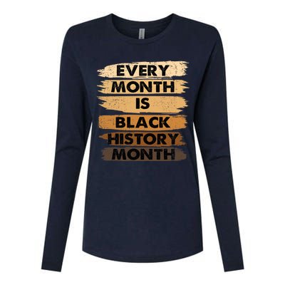 Every Month Is Black History Month BLM Melanin African Pride Womens Cotton Relaxed Long Sleeve T-Shirt