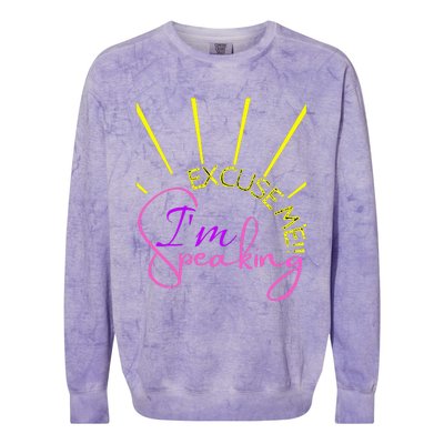 Excuse Me IM Speaking Funny Kamala Harris Colorblast Crewneck Sweatshirt