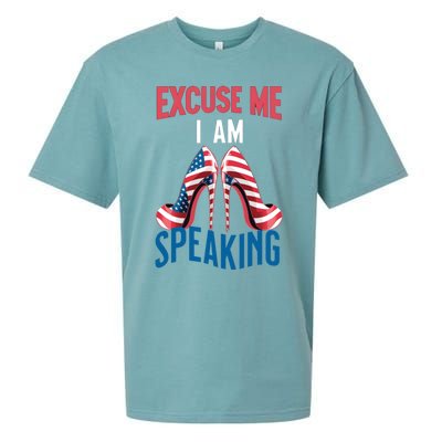 Excuse Me IM Speaking Kamala Harris Funny I Am Speak Gift Sueded Cloud Jersey T-Shirt