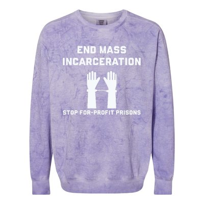 End Mass Incarceration Stop For Profit Prisons Colorblast Crewneck Sweatshirt