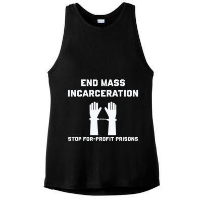 End Mass Incarceration Stop For Profit Prisons Ladies PosiCharge Tri-Blend Wicking Tank
