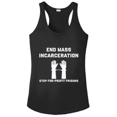 End Mass Incarceration Stop For Profit Prisons Ladies PosiCharge Competitor Racerback Tank