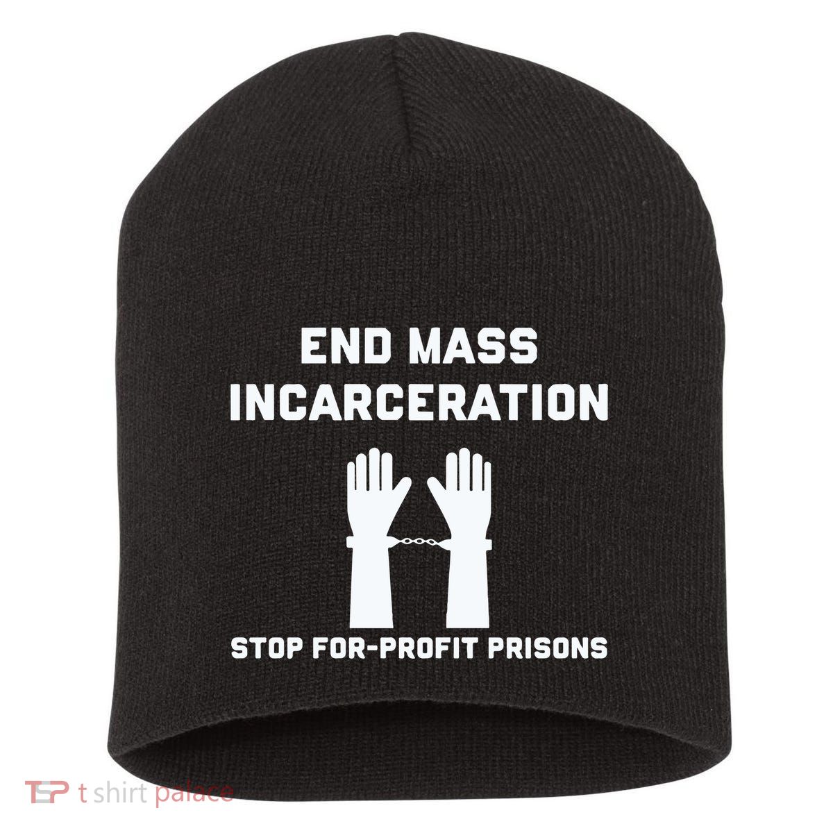 End Mass Incarceration Stop For Profit Prisons Short Acrylic Beanie