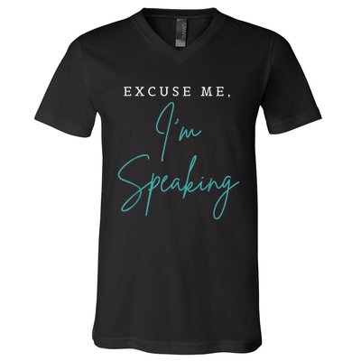 Excuse Me IM Speaking Funny Kamala Harris Joe Biden Trump V-Neck T-Shirt