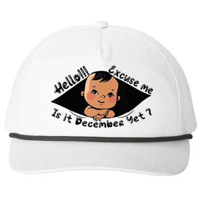 Excuse Me Is It December Yet Pregnancy Pregnant Mom To Be Snapback Five-Panel Rope Hat