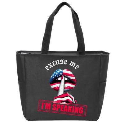 Excuse Me I'm Speaking Funny Kamala Harris  Zip Tote Bag