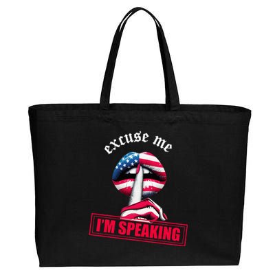 Excuse Me I'm Speaking Funny Kamala Harris  Cotton Canvas Jumbo Tote