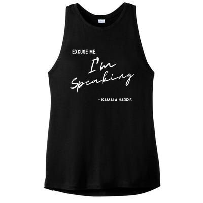 Excuse Me IM Speaking Kamala Harris International Women Day Ladies PosiCharge Tri-Blend Wicking Tank