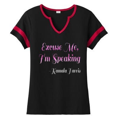 Excuse Me IM Speaking IM Speaking Ladies Halftime Notch Neck Tee