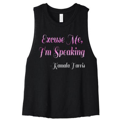 Excuse Me IM Speaking IM Speaking Women's Racerback Cropped Tank