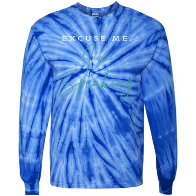 Excuse Me IM Speaking Funny Kamala Harris Joe Biden Trump Gift Tie-Dye Long Sleeve Shirt