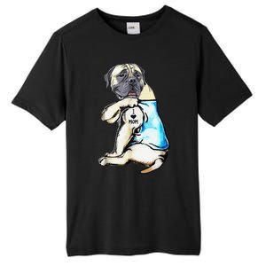 English Mastiff I Love Mom Funny English Mastiff Tattooed Tall Fusion ChromaSoft Performance T-Shirt