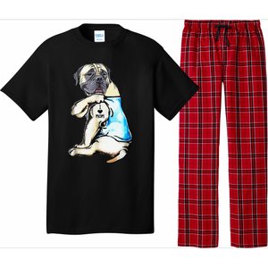 English Mastiff I Love Mom Funny English Mastiff Tattooed Pajama Set