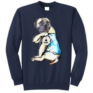 English Mastiff I Love Mom Funny English Mastiff Tattooed Sweatshirt