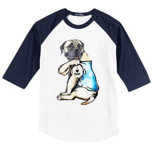 English Mastiff I Love Mom Funny English Mastiff Tattooed Baseball Sleeve Shirt