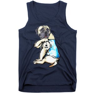 English Mastiff I Love Mom Funny English Mastiff Tattooed Tank Top