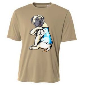 English Mastiff I Love Mom Funny English Mastiff Tattooed Cooling Performance Crew T-Shirt