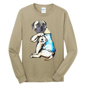 English Mastiff I Love Mom Funny English Mastiff Tattooed Tall Long Sleeve T-Shirt