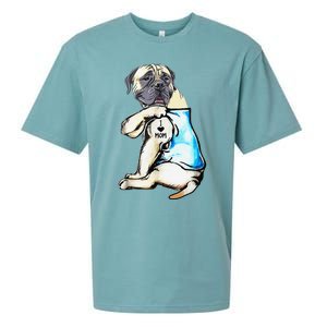 English Mastiff I Love Mom Funny English Mastiff Tattooed Sueded Cloud Jersey T-Shirt