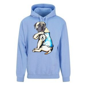 English Mastiff I Love Mom Funny English Mastiff Tattooed Unisex Surf Hoodie