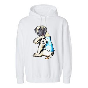 English Mastiff I Love Mom Funny English Mastiff Tattooed Garment-Dyed Fleece Hoodie