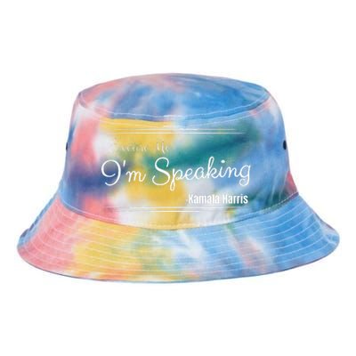 Excuse Me IM Speaking Funny Kamala Harris Joe Biden Trump Tie Dye Newport Bucket Hat